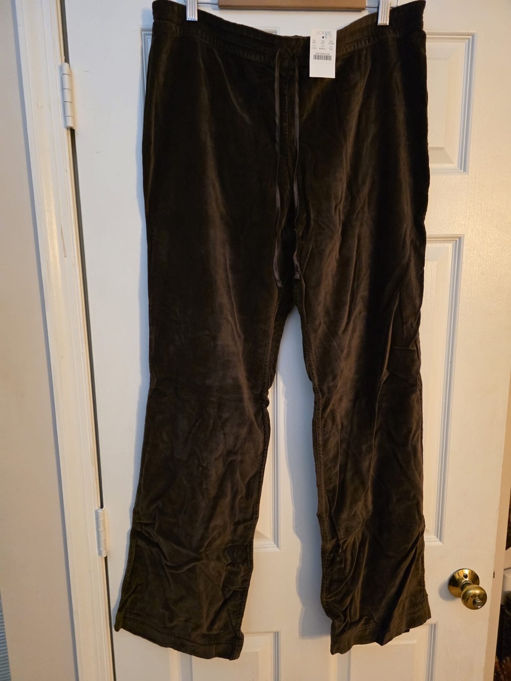 Vintage J Crew Brown Cotton Velour Lounge Pants. Sz XL. NWT. $29